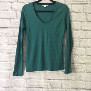 James Perse V Neck Long Sleeve Sz 3/L